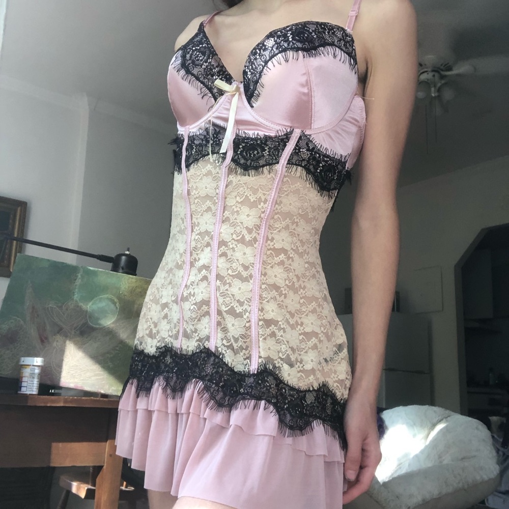 Vintage beautiful sexy babydoll lace dress